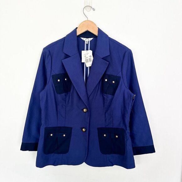 CAbi Women’s Blueberry Resort Canvas Two Button Closure Front Pocket Detail Blaz - Picture 1 of 10